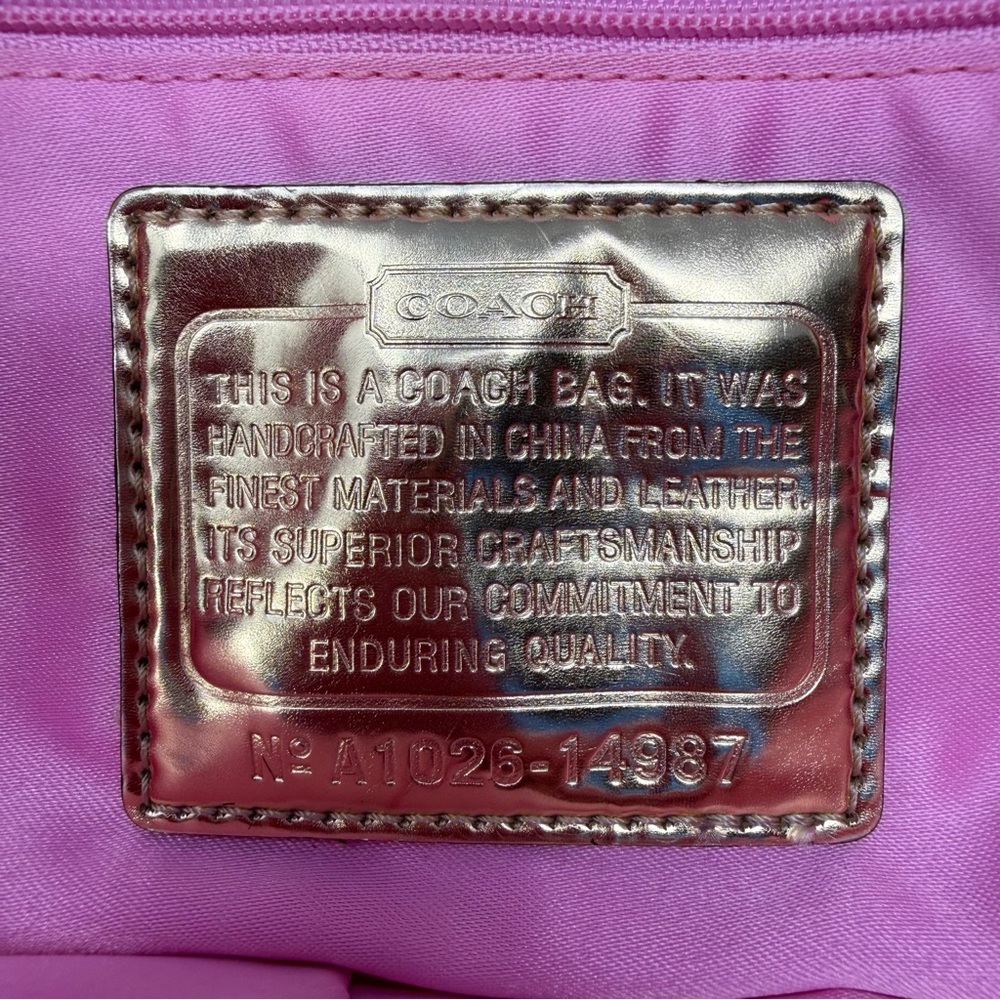 Coach Poppy Graffiti Tote Bag Pink Red Canvas Leather Trim Large Shoulder Bag - Picture 7 of 16